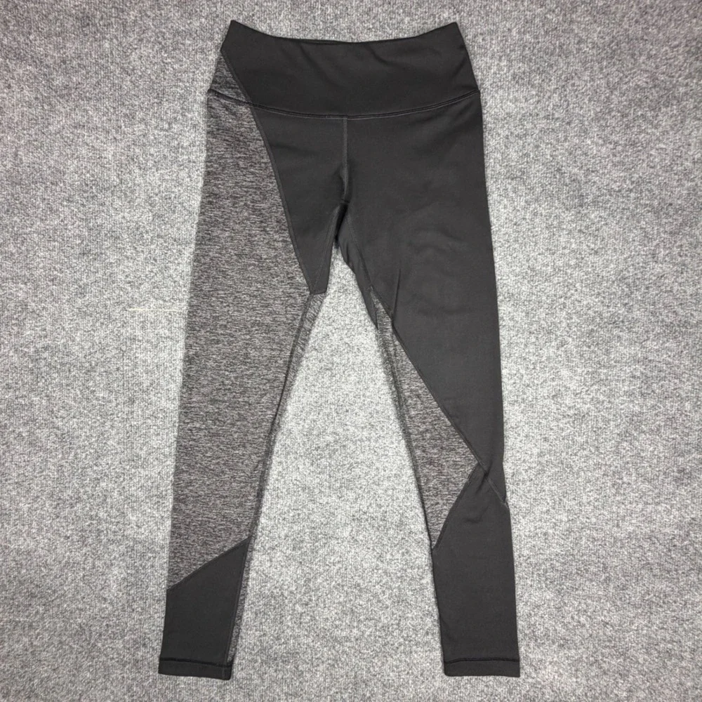 Yogalicious Womens XS High Rise Colorblock Leggings Black Heather Grey Athletic